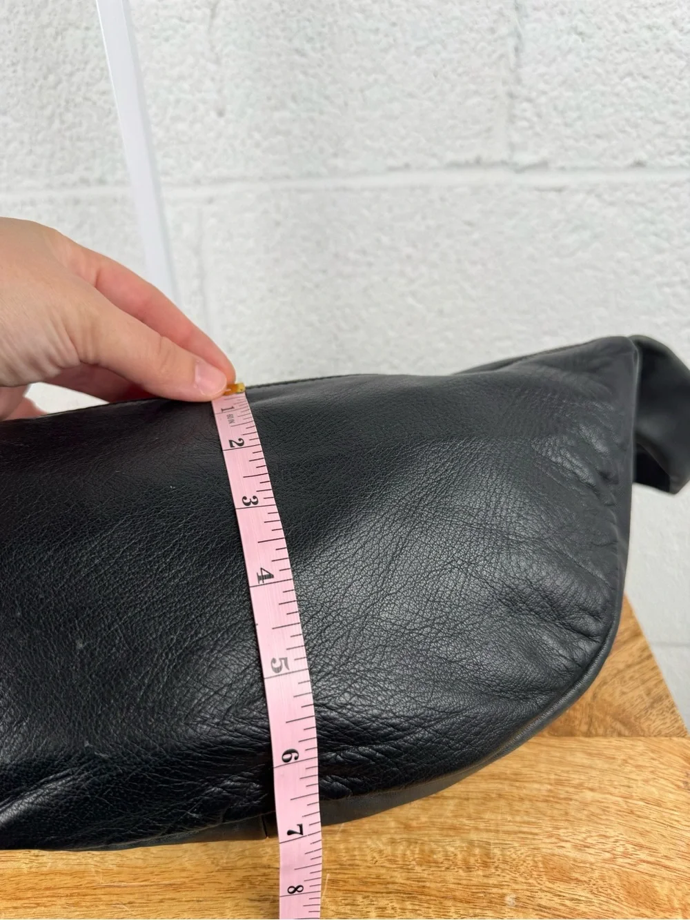 St. Agni Soft Crescent Bag Black Lambskin Leather Shoulder Bag